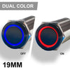 PlashLights REVERT Harsh Environment 19MM Dual Color Push Button On/Off Switch - Black | HPBS-19-BLK-L