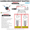 PlashLights REVERT Harsh Environment 22MM Dual Color Push Button Momentary Switch - Stainless Steel | HPBS-22-SS-M