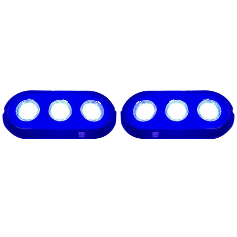 PlashLights Grande 180W Underwater Transom Light - Blue - Pair | PL-UWL-180BLU-K