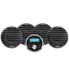 Aquatic AV EG100 Marine Stereo Kit: GP1 Bluetooth Gauge Stereo and 2 pairs of Black 6.5" Marine Speakers