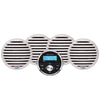 Aquatic AV EG200 Marine Stereo Kit: GP1 Bluetooth Gauge Stereo and 2 pairs of White 6.5" Marine Speakers