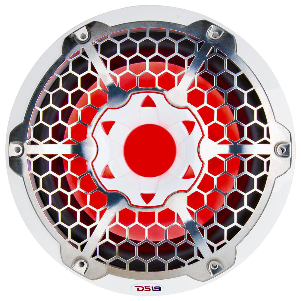 DS18 HYDRO 10" Subwoofer with RGB Lights - 600W - White (NXL-10SUB/WH)