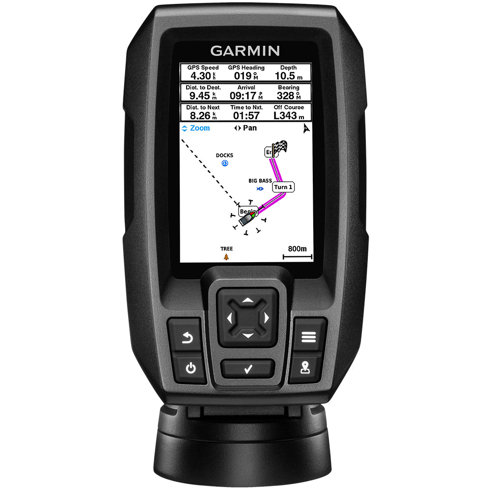 Garmin STRIKER 4 Fishfinder Worldwide Version with 77/200kHz - 4-Pin Transducer with Transom & Trolling Motor Mounts (010-01550-01)