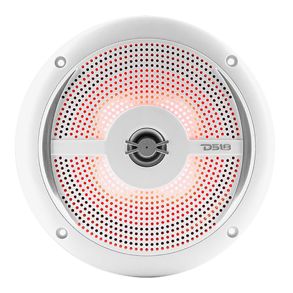 DS18 HYDRO 6.5" 2-Way Marine Slim Speakers with RGB LED Lighting 100W - White (NXL-6SL/WH)