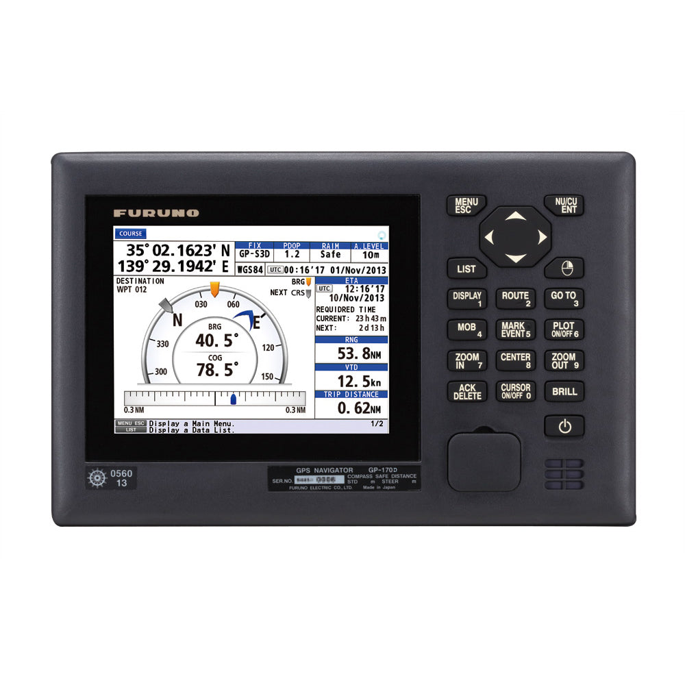 Furuno GP170D 5.7" Color LCD IMO GPS Navigator for Radar, AIS, ECDIS, Autopilot, and Echo Sounder, with DGPS