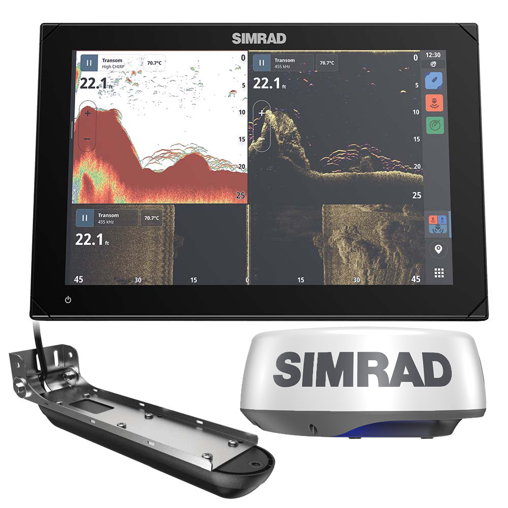 Simrad NSX 3012 12" Multifunction Display Radar Bundle with HALO20+ Radar Dome and Active Imaging 3-in-1 Transducer (000-15378-001)