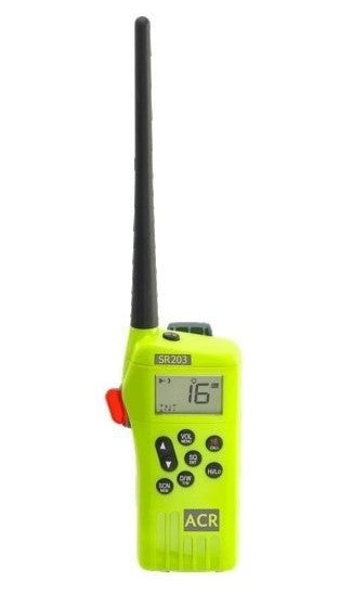 ACR SR203 Multi Channel GMDSS VHF Handheld Survival Radio w/Rechargeable Lithium Polymer Battery & Charger (2828)