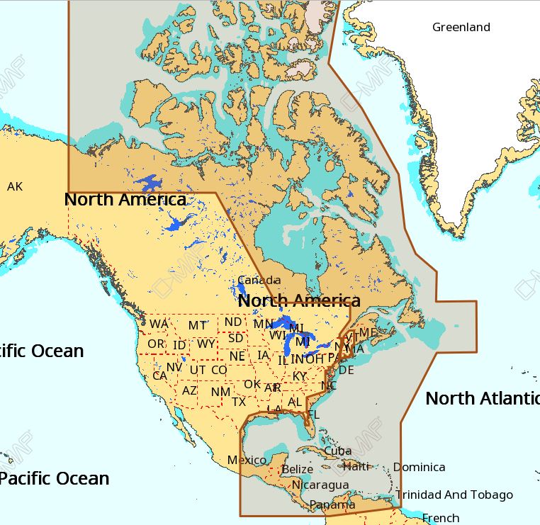 C-MAP MAX Wide NA-M033 Atlantic Coast, Gulf of Mexico & Caribbean Nautical Chart - Marine Navigation microSD/SD Card (M-NA-M033-MS)