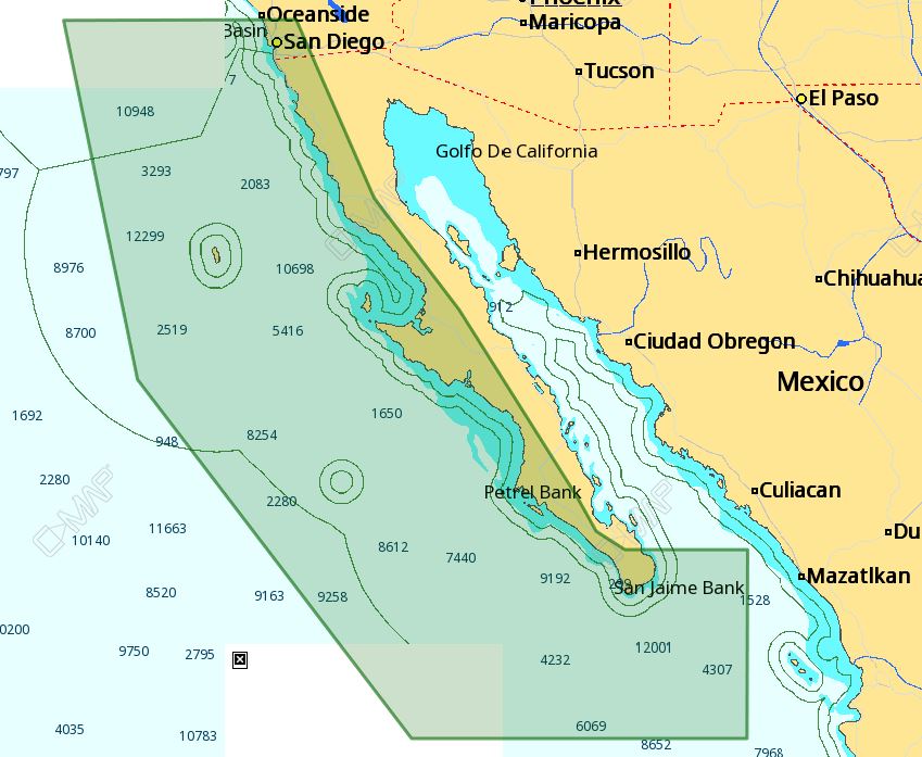C-MAP 4D NA-D951 Cabo San Lucas Mexico to San Diego California Premium Nautical Chart - Marine Navigation microSD/SD Card (M-NA-D951-MS)
