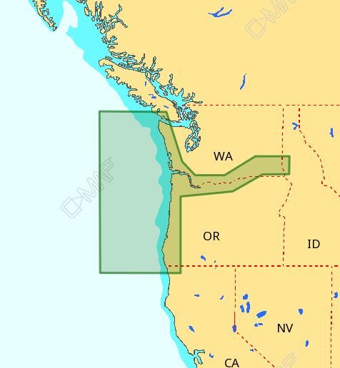 C-MAP 4D NA-D954 Cape Blanco to Cape Flattery Premium Nautical Chart - Marine Navigation microSD/SD Card (M-NA-D954-MS)