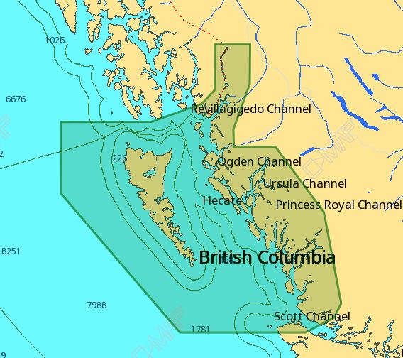 C-MAP 4D NA-D958 Queen Charlotte Sound to Dixon Entrance Premium Nautical Chart - Marine Navigation microSD/SD Card (M-NA-D958-MS)
