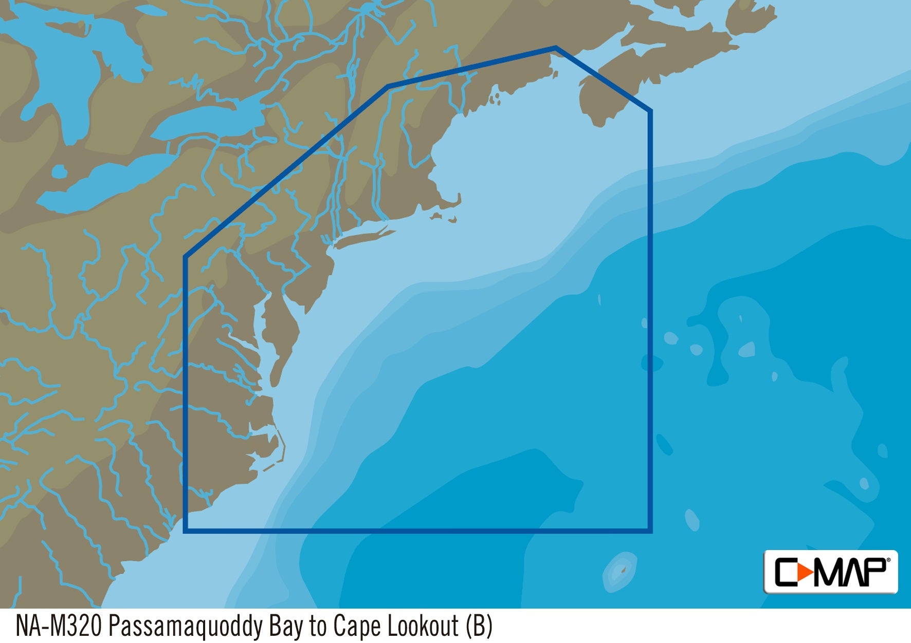 C-MAP MAX Wide NA-M320 Passamaquoddy Bay to Cape Lookout Nautical Chart - Marine Navigation SD Card (NA-M320 SD CARD)