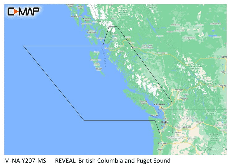 C-MAP Reveal NA-Y207 British Columbia and Puget Sound Nautical Chart - Marine Navigation microSD/SD Card (M-NA-Y207-MS)