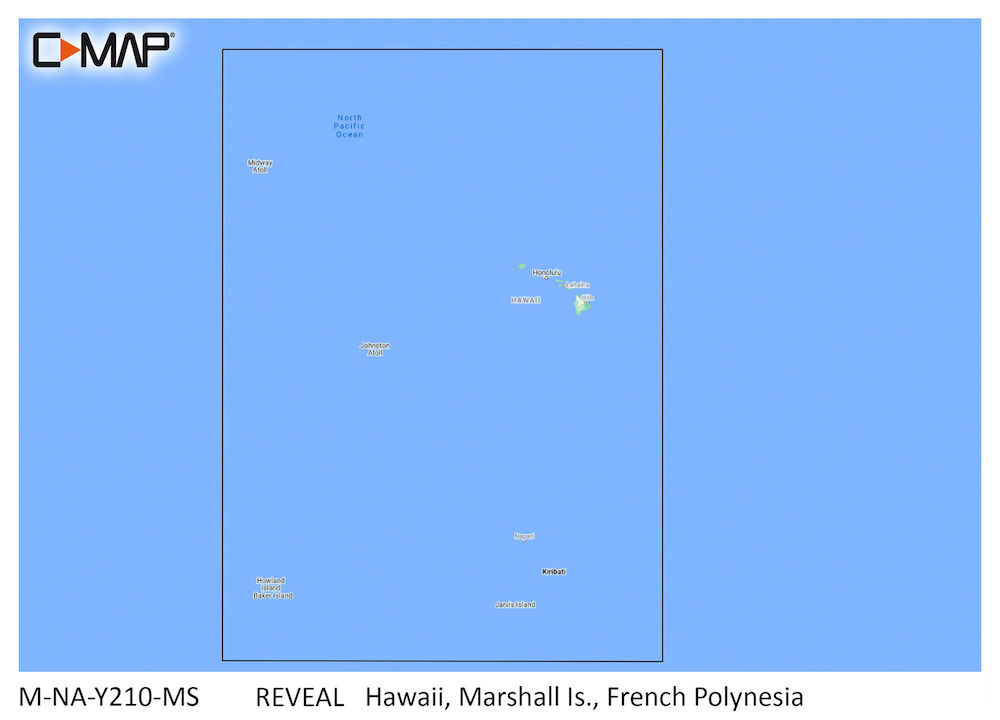 C-MAP Reveal NA-Y210 Hawaii, the Marshall Islands, and French Polynesia Nautical Chart - Marine Navigation microSD/SD Card (M-NA-Y210-MS)