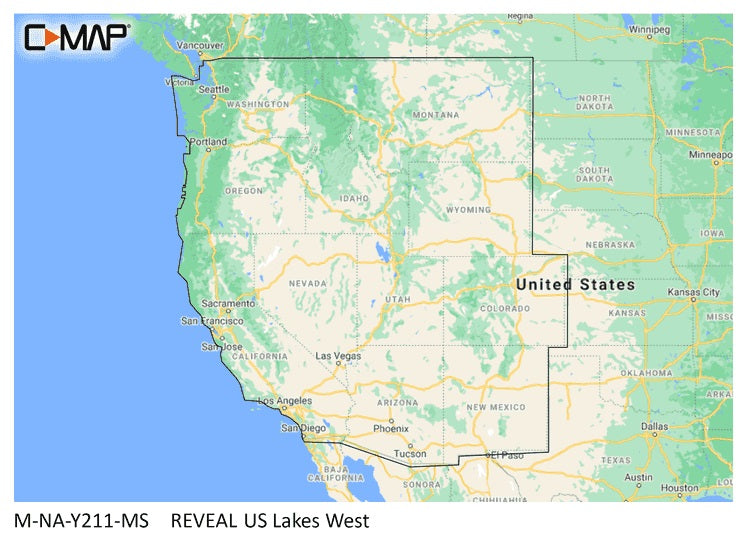 C-MAP Reveal NA-Y211 US Lakes West Nautical Chart - Marine Navigation microSD/SD Card (M-NA-Y211-MS)