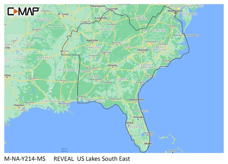 C-MAP Reveal NA-Y214 US Lakes South East Nautical Chart - Marine Navigation microSD/SD Card (M-NA-Y214-MS)