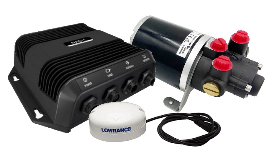 Simrad NAC-1 Outboard Pilot Hydraulic Autopilot Pack - NAC-1 Computer, PUMP-1 MKII Pump, Standby-Auto Button (000-15952-001)