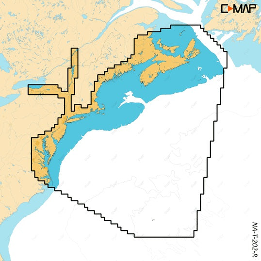 C-MAP Reveal X NA-T-202 Nova Scotia to Chesapeake Bay Nautical Chart - Marine Navigation microSD/SD Card (M-NA-T-202-R-MS)