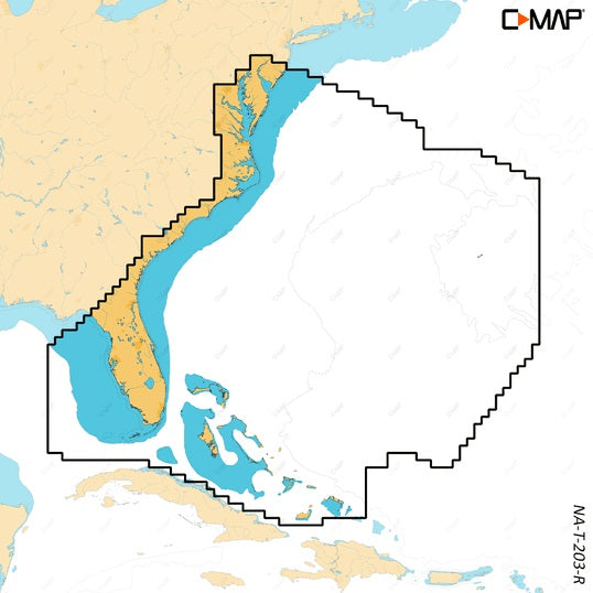 C-MAP Reveal X NA-T-203 Chesapeake Bay to the Bahamas Nautical Chart - Marine Navigation microSD/SD Card (M-NA-T-203-R-MS)