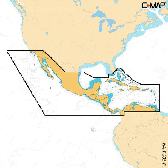 C-MAP Reveal X NA-T-205 Central America and Caribbean Nautical Chart - Marine Navigation microSD/SD Card (M-NA-T-205-R-MS)