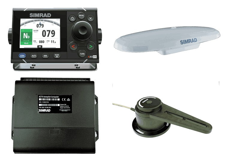 Simrad A2004 Autopilot Pack - A2004 Controller, AC70 Computer, RF300 Rudder Feedback, and HS75 GPS Compass. (000-13901-001)