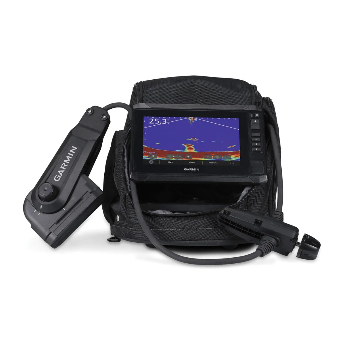 Garmin Panoptix PS22-IF Ice Fishing Bundle with ECHOMAP UHD2 73sv, Panoptix PS22-IF Transducer & Pole-Free Transducer Rotation System (010-02684-30)