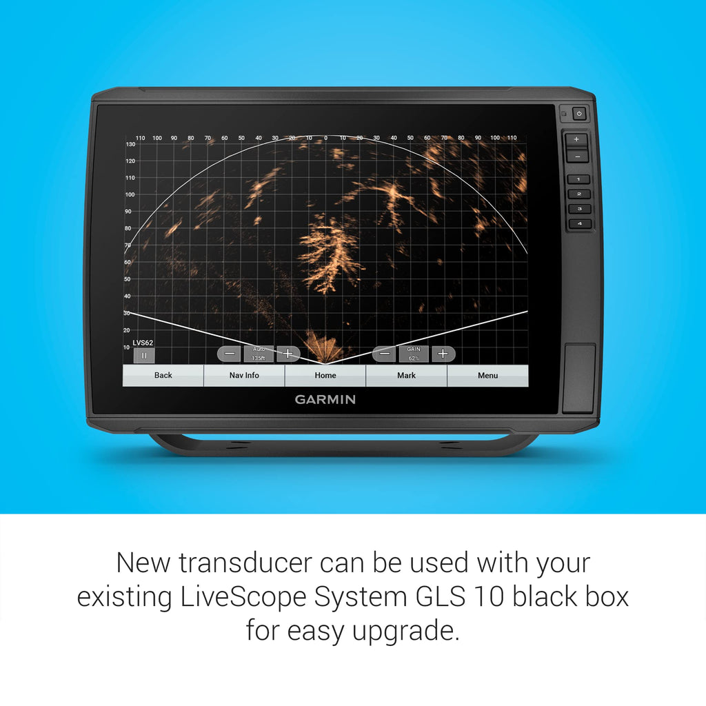 Garmin LiveScope? XR System with GLS 10? and LVS62 Transducer, Live Scanning Sonar for Open Water, 500' Range in Freshwater, 350' Range in Saltwater (010-02719-00)