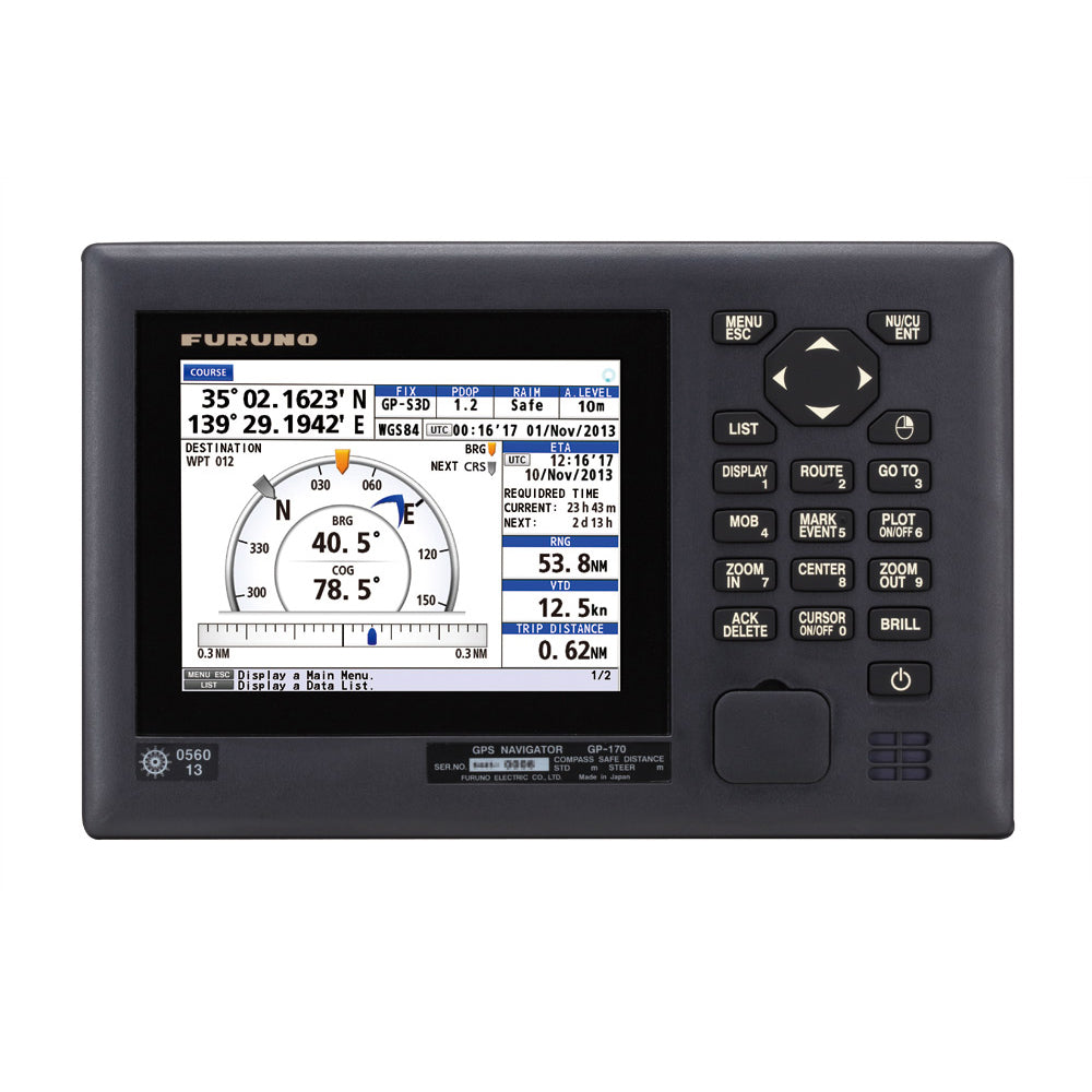 Furuno GP170 5.7" Color LCD IMO GPS Navigator for Radar, AIS, ECDIS, Autopilot, and Echo Sounder, without DGPS