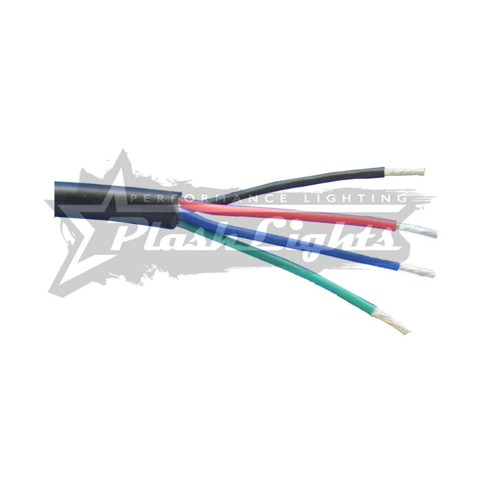 PlashLights 18awg RGB 4 Conductor Wire - 150ft Spool | PW-18/4-RGB