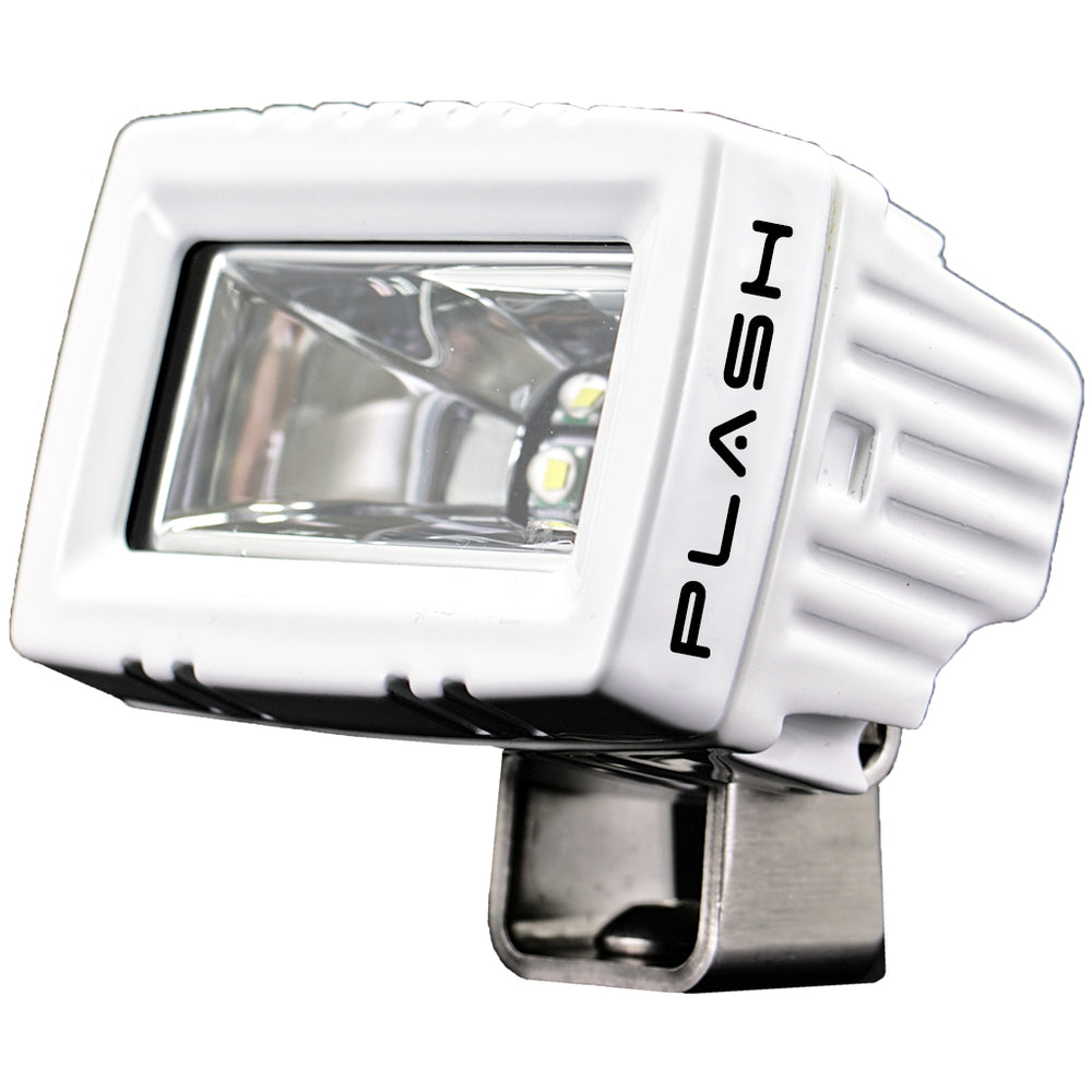 PlashLights 20W Low Profile LED Spreader Light - 120 Scene Flood - White Housing | 20-LP-SC-WHT