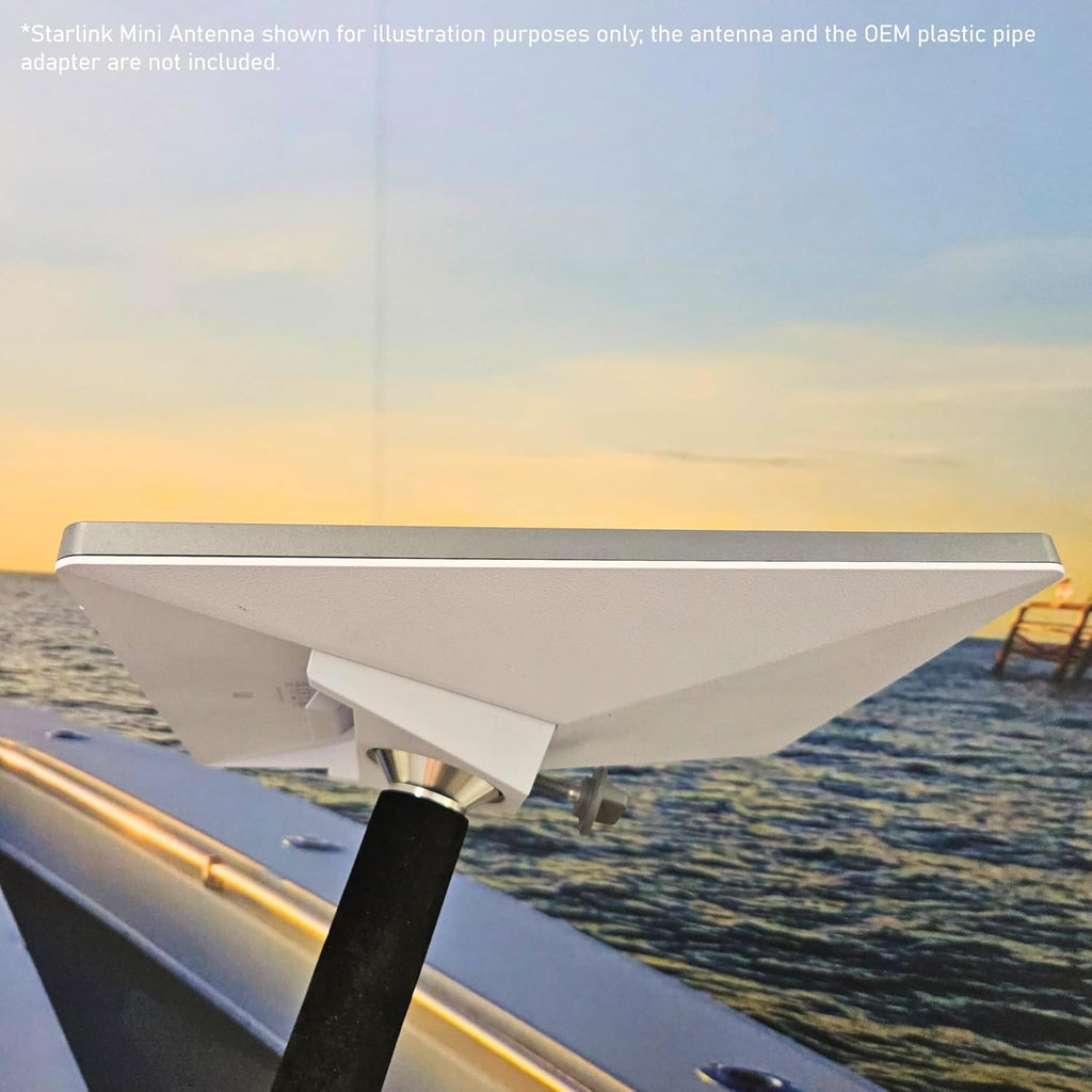 LocMarine Marine-Grade Rod Holder Mount for Starlink Mini Antenna - Flat Dish Base | TRVL-ROD