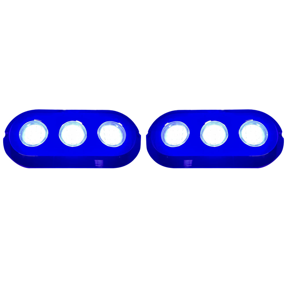 PlashLights Grande 180W Underwater Transom Light - Blue - Pair | PL-UWL-180BLU-K