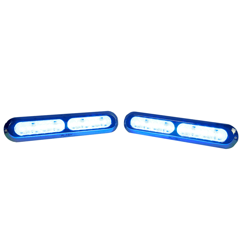 PlashLights Poquito 60W Underwater Transom Light - Blue - Pair | PL-UWL-60W-BL-K