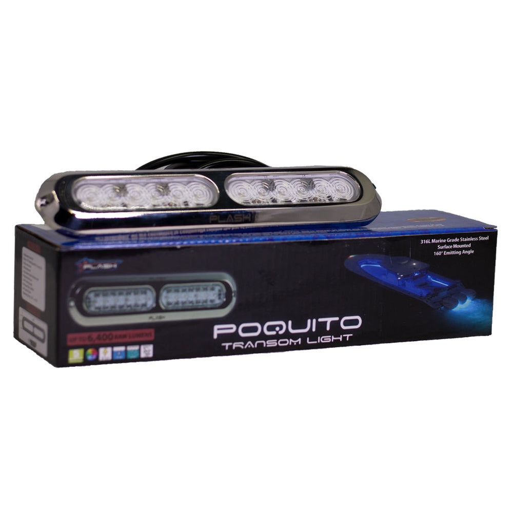 PlashLights Poquito 60W Underwater Transom Light - Blue - Pair | PL-UWL-60W-BL-K