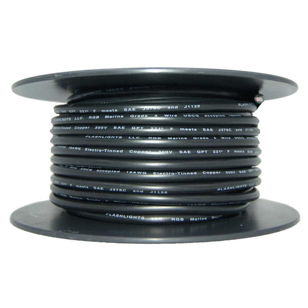PlashLights 18awg RGB+W 5 Conductor Wire - 150ft Spool | PW-18/5-RGBW