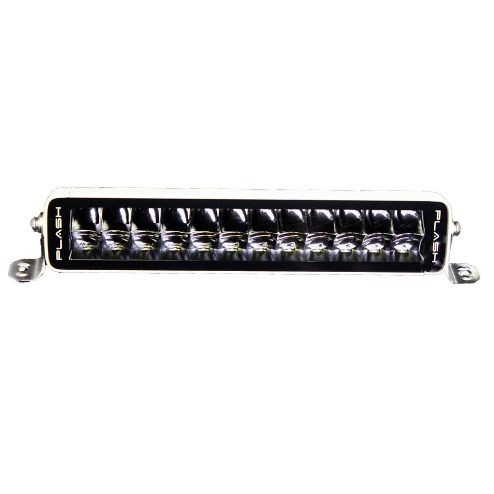 PlashLights 12" X2-Series LED Light Bar - Straight - White Housing | X2-12-WHT