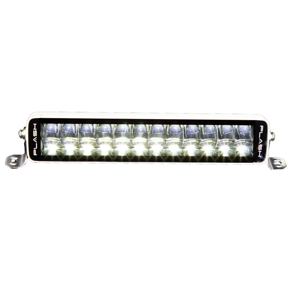 PlashLights 12" X2-Series LED Light Bar - Straight - White Housing | X2-12-WHT