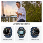 Garmin Quatix 8 51Mm AMOLED Smartwatch Titanium Bezel Captain Blue Silicone Band (010-02905-90)