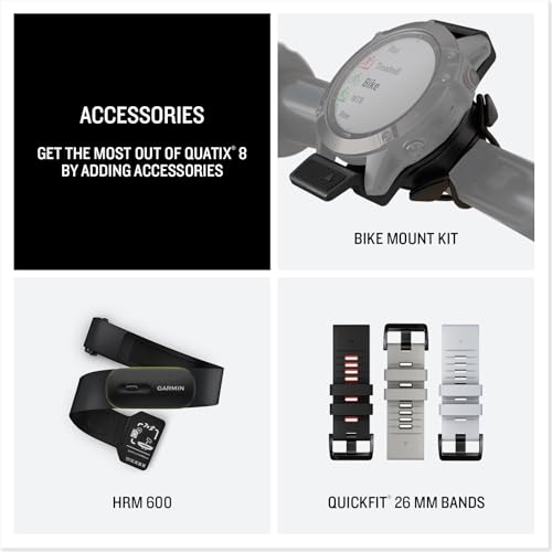 Garmin Quatix 8 51Mm AMOLED Smartwatch Titanium Bezel Captain Blue Silicone Band (010-02905-90)