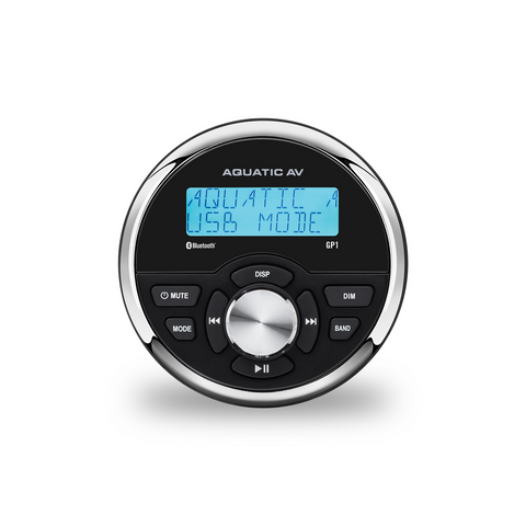 Aquatic AV GP1 Waterproof Marine Bluetooth Gauge Stereo with 288W Amp (RA611)