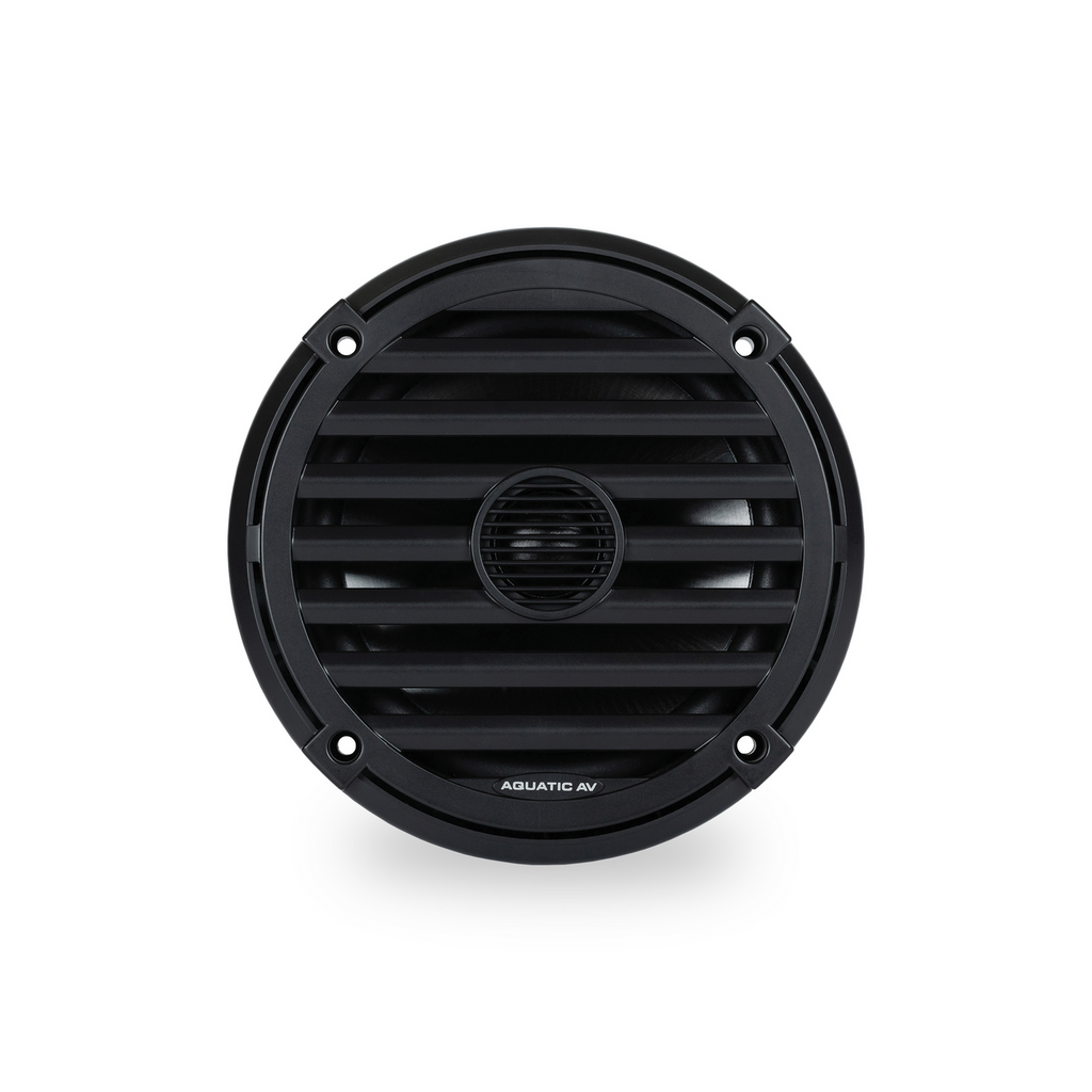 Aquatic AV EL424 ELITE 6.5" Waterproof RGB LED Marine Speakers with Classic Grills, 240W Total Power, 4 Ohm, Black, Pair