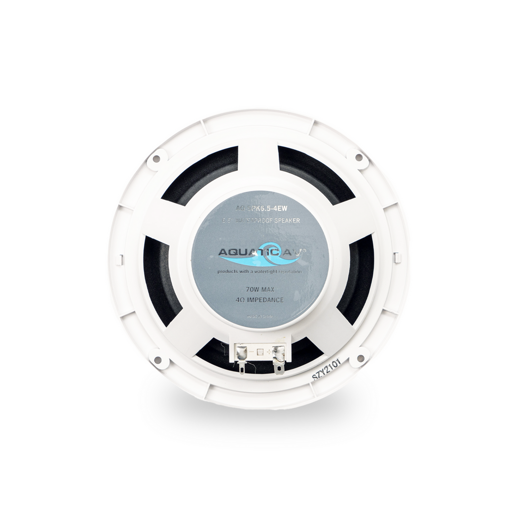 Aquatic AV EC121 Economy 6.5" Waterproof Marine Coaxial Speakers, 160W Total Power, 4 Ohm, Matte White, Pair