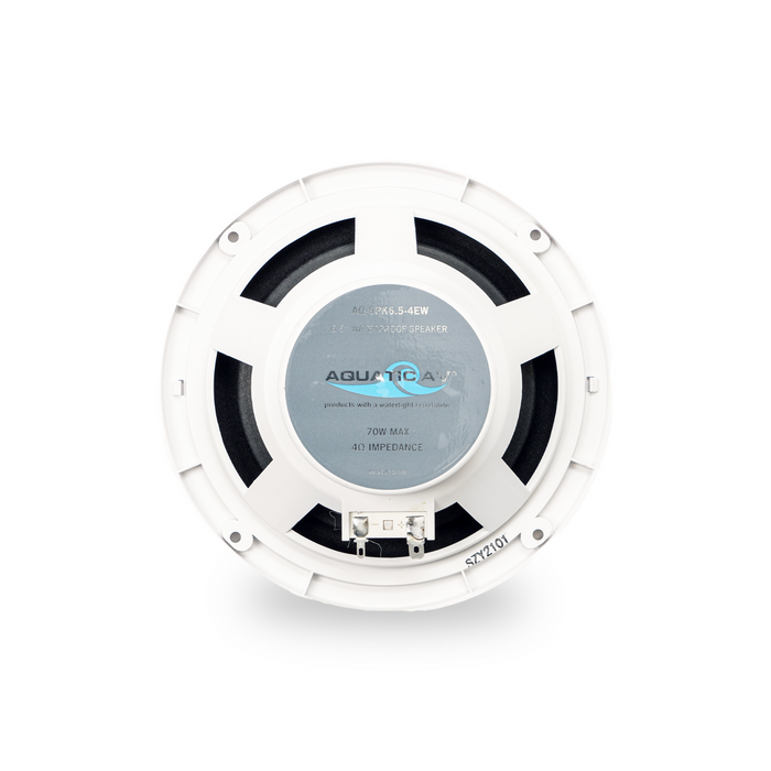 Aquatic AV EC121 Economy 6.5" Waterproof Marine Coaxial Speakers, 160W Total Power, 4 Ohm, Matte White, Pair