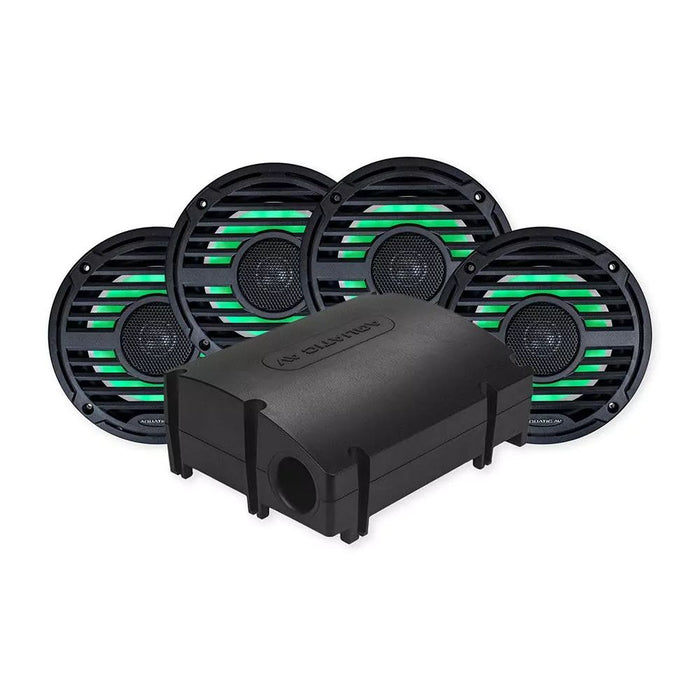 Aquatic AV CK502 PRO Classic Platinum Kit : SWA6 Amplified Bluetooth Stereo Subwoofer with 2 pairs of 6.5" PRO Classic Black Coaxial Speakers