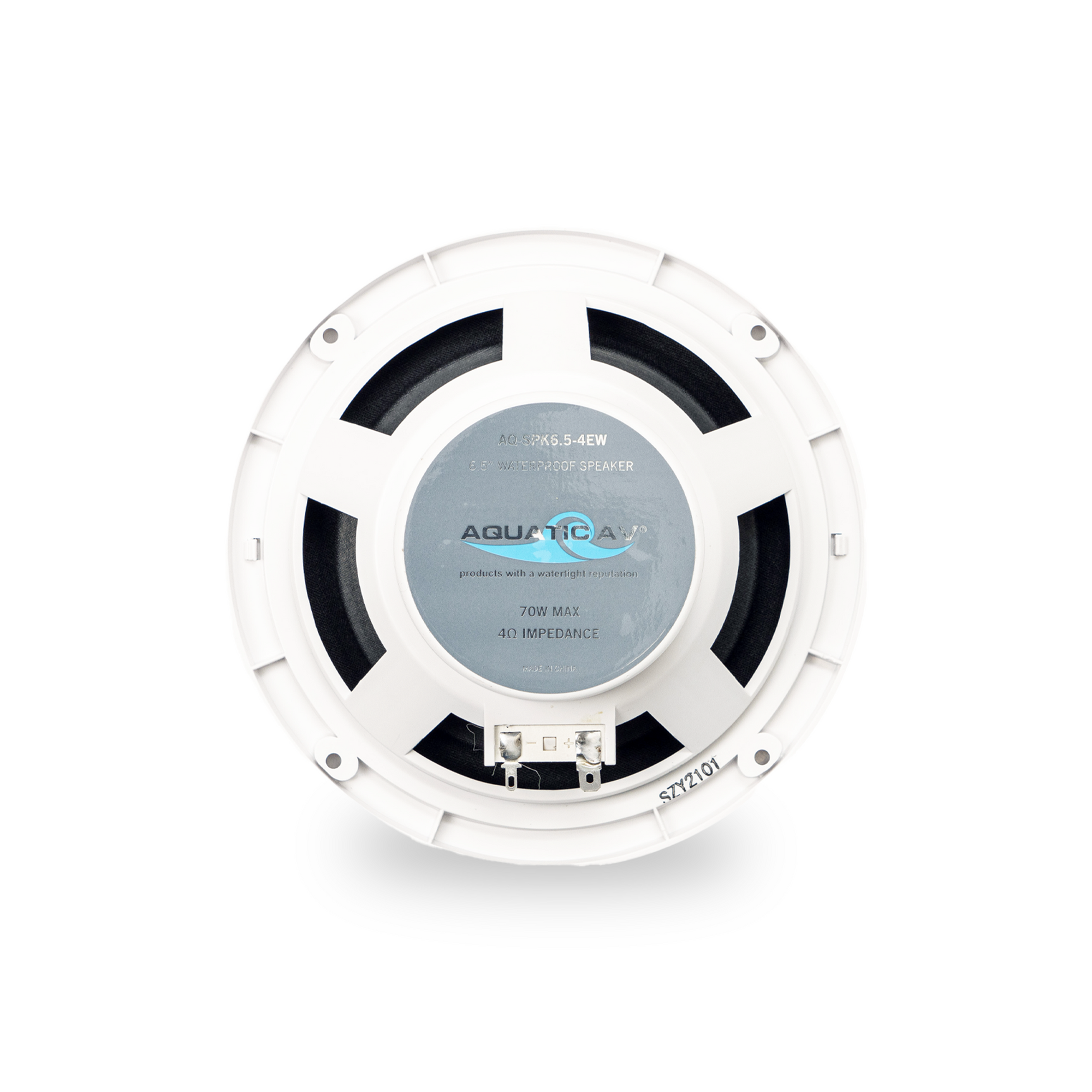 Aquatic AV GP100W Marine Stereo Kit: GP1 Bluetooth Gauge Stereo and 1 pair of White 6.5" Marine Speakers