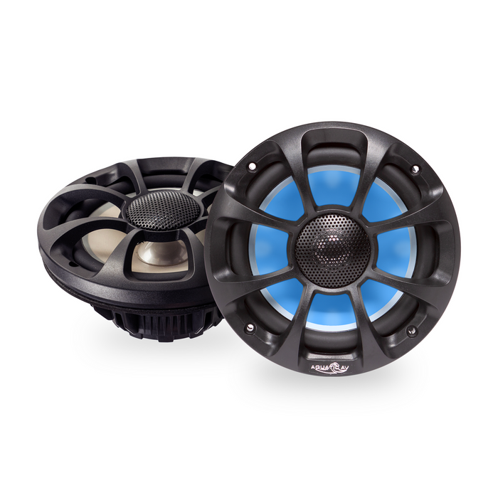 Aquatic AV CK501 PRO Sport Platinum Kit : SWA6 Amplified Bluetooth Stereo Subwoofer with 2 pairs of 6.5" PRO Sport Black Coaxial Speakers