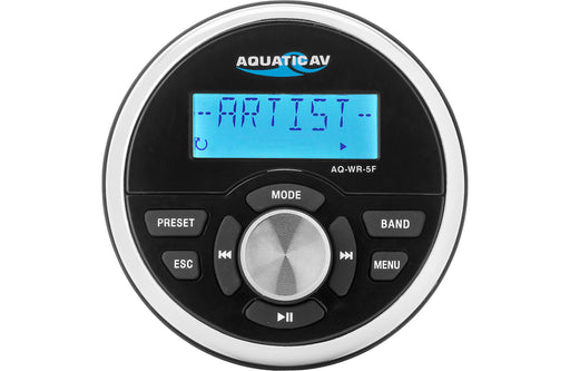 Aquatic AV WR5 Wired 2-Way Remote Control for 5-Series Marine Stereos, Backlit LCD, IP65 Waterproof, Black, 92mm Diameter (WR500)
