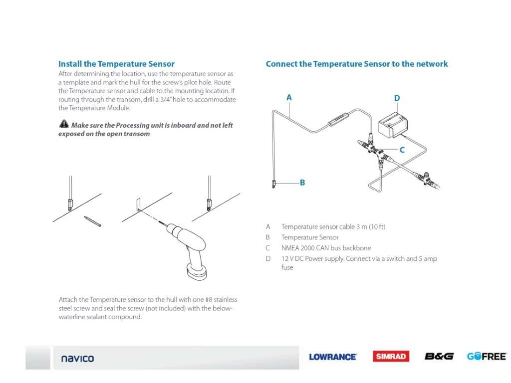 Lowrance EP-80R Transom-Mount NMEA2000 Temperature Sensor (000-11520-001)