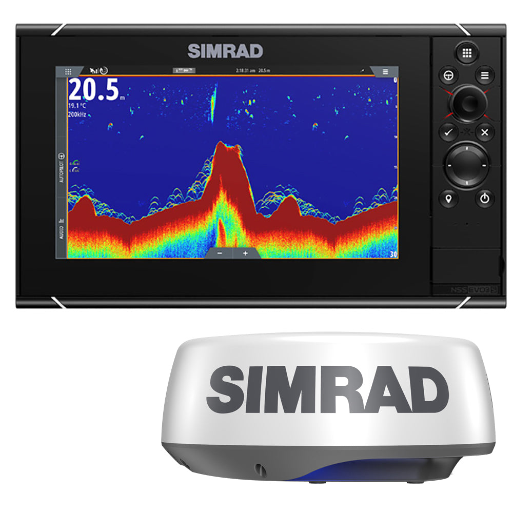 Simrad NSS9 evo3s 9" Multifunction Display Chartplotter/Fishfinder Radar Bundle with HALO20+ Radar Dome (000-15554-001)