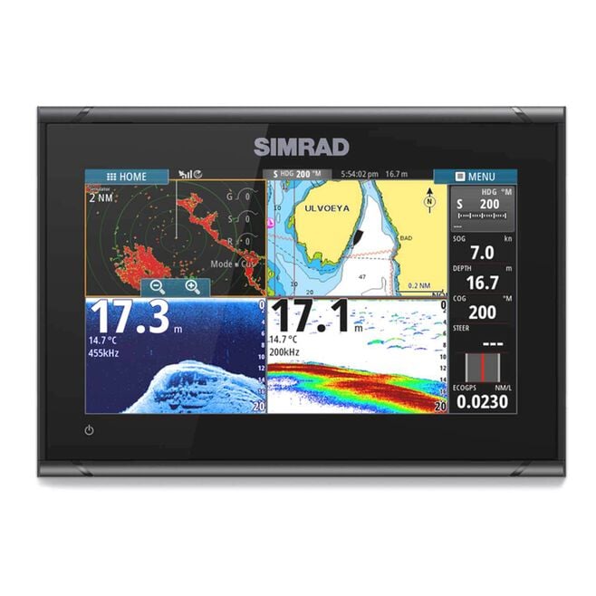 Simrad GO9 XSE Chartplotter/Fishfinder with MED/HI Downscan Transom-Mo ...